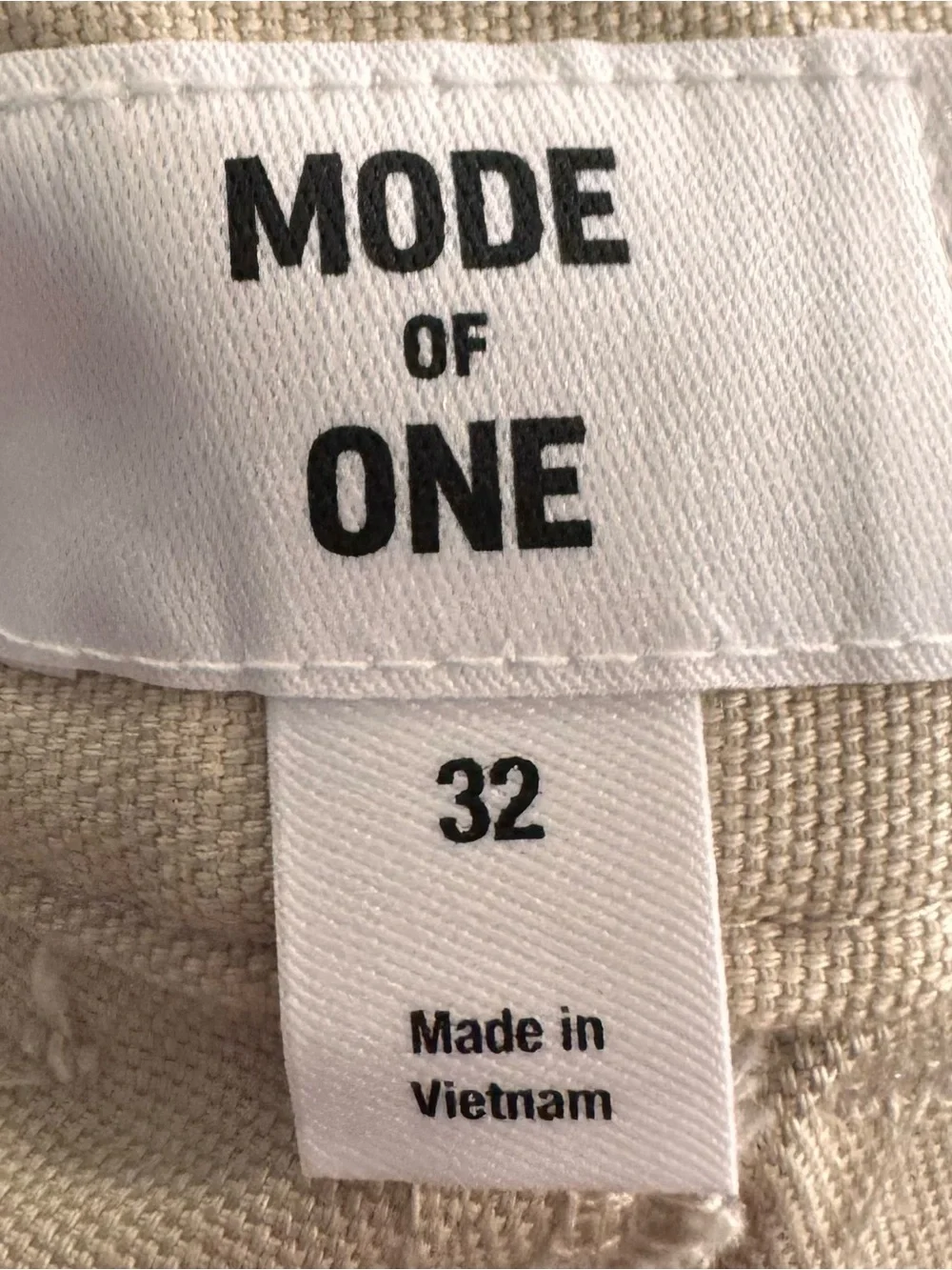 Mode of One Men Relaxed Fit Utility Cargo Pants DarK Ecru Beige Size 32 Workman